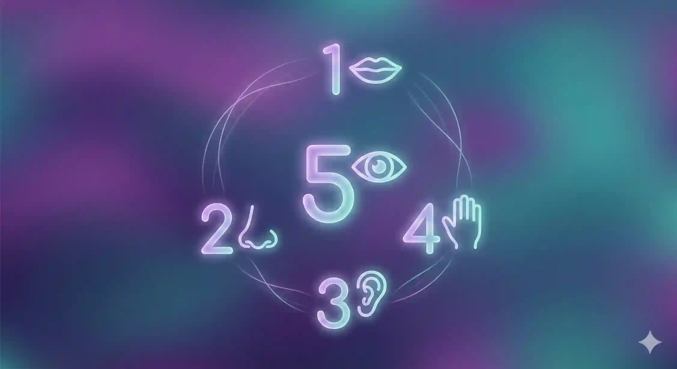 اینفوگرافیک تکنیک ۵-۴-۳-۲-۱ برای درمان مسخ واقعیت و بازگشت به زمان حال.